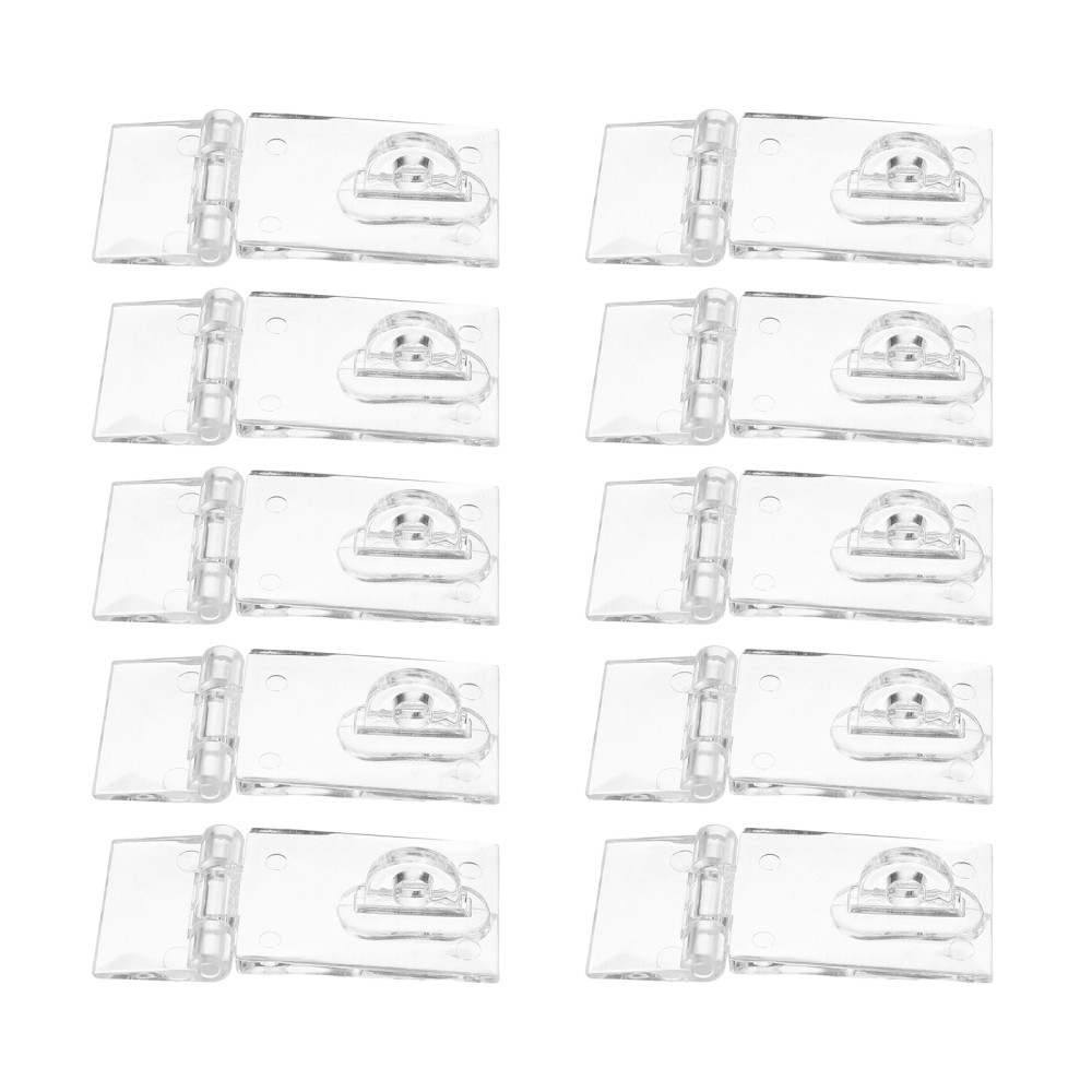 10 Sets Acrylic Clear Hinge Lock for Cabinets and Display Boxes - Transparent