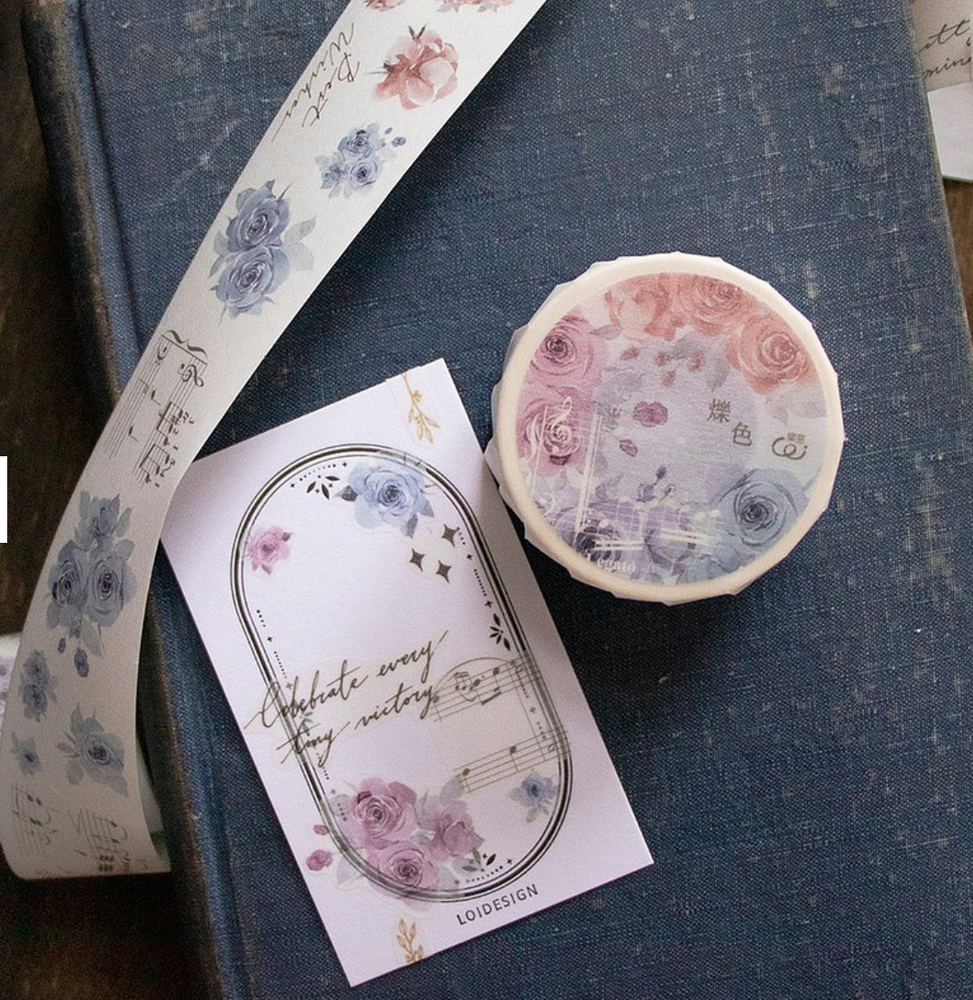 Loidesign Twinkle Roses Music Notes Washi Tape SAMPLE LOOP