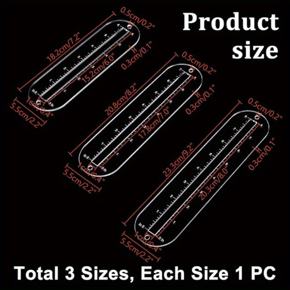 2sets Acrylic Zipper Sewing Tool Boxy bag Tool Sewing Tool Rectangle Oval