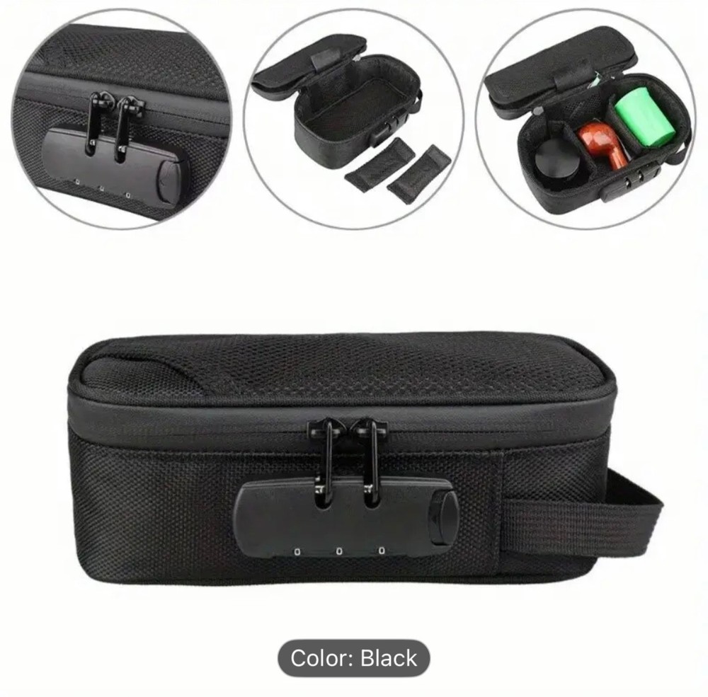 Smell Proof Stash Bag with Carbon Lining & Lock