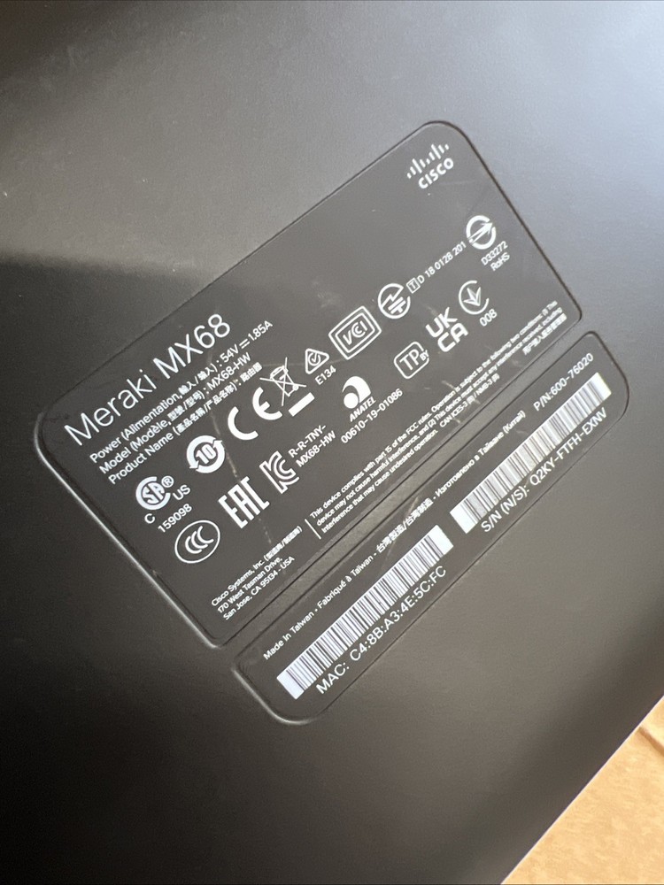 Cisco Meraki MX68-HW