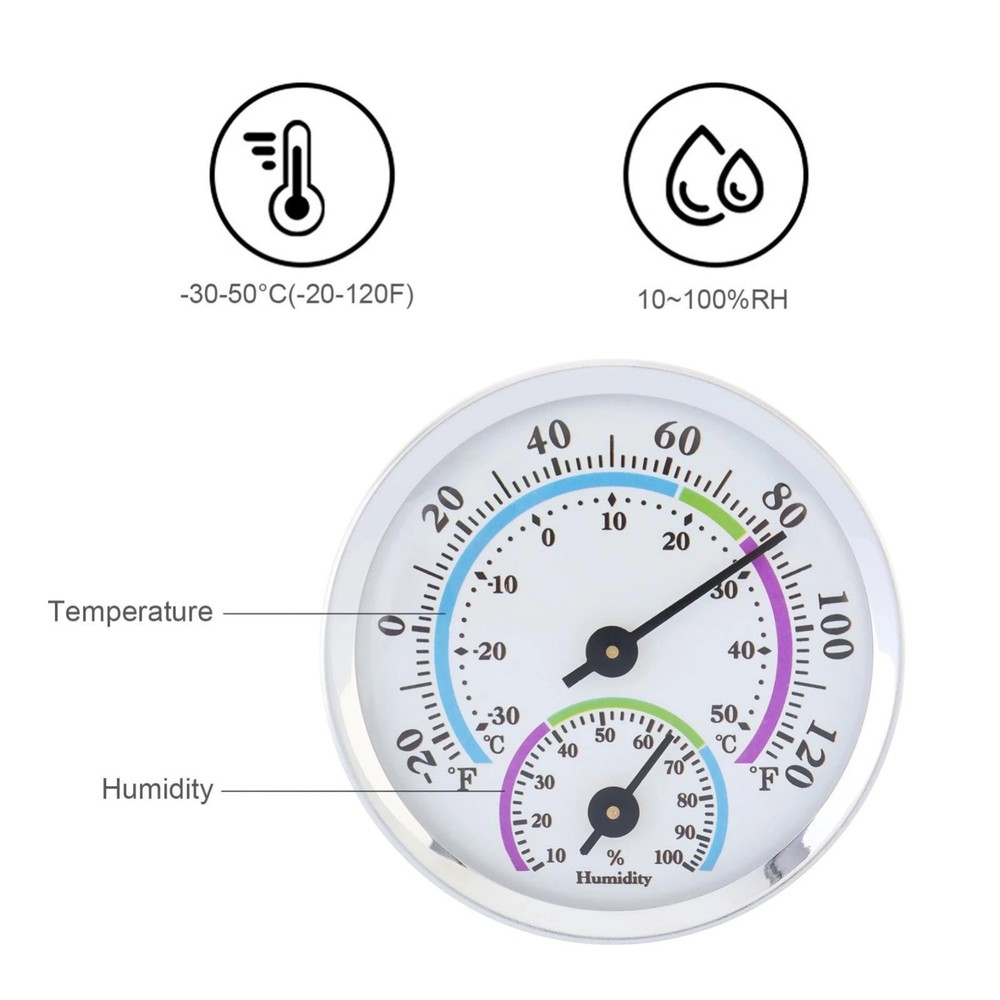 Analog Thermometer Hygrometer 2 Pack Indoor Room Humidity Temperature Meter