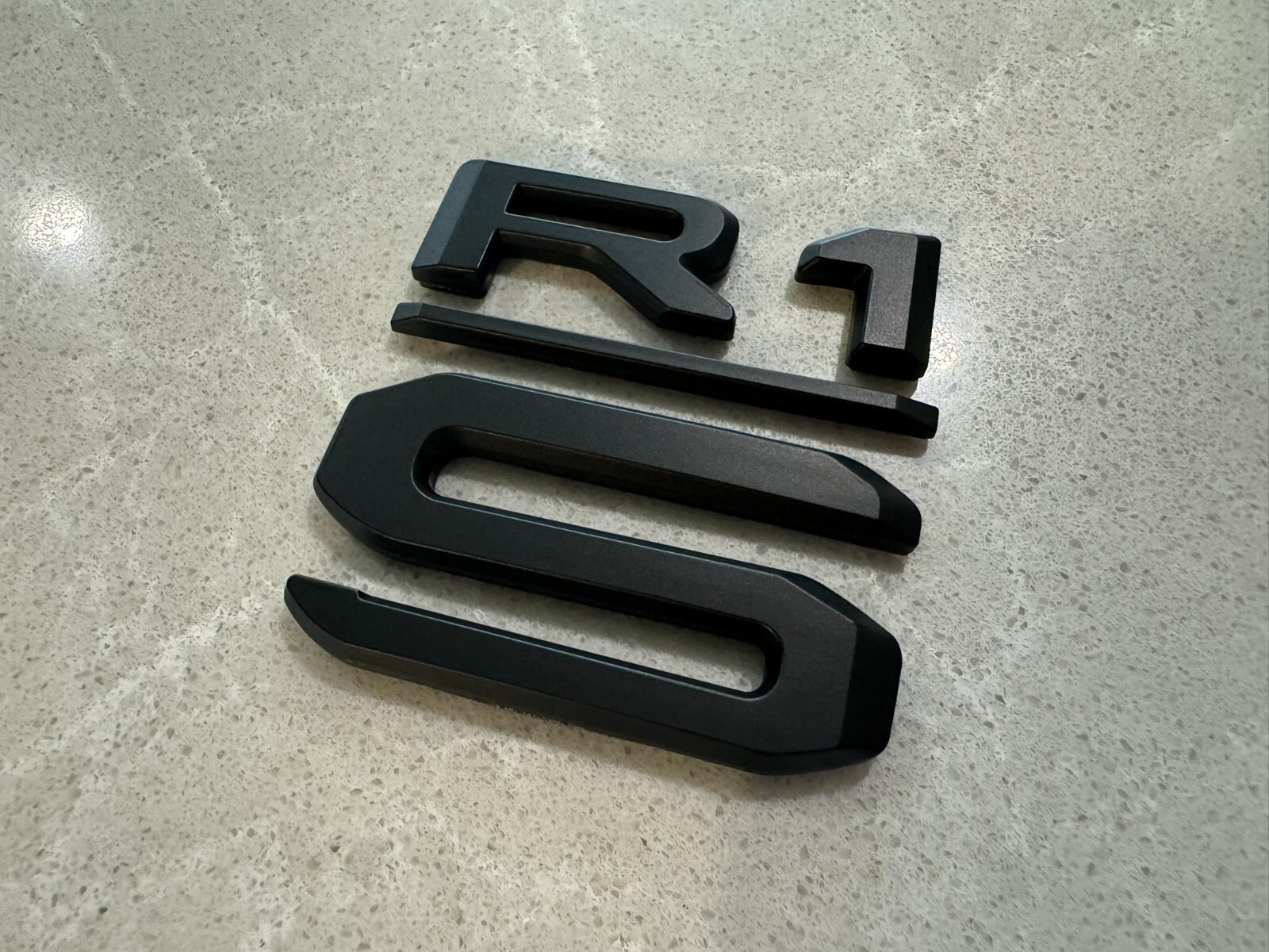 Rivian Emblem Set Matte Black R1T R1S Logo Square Badge