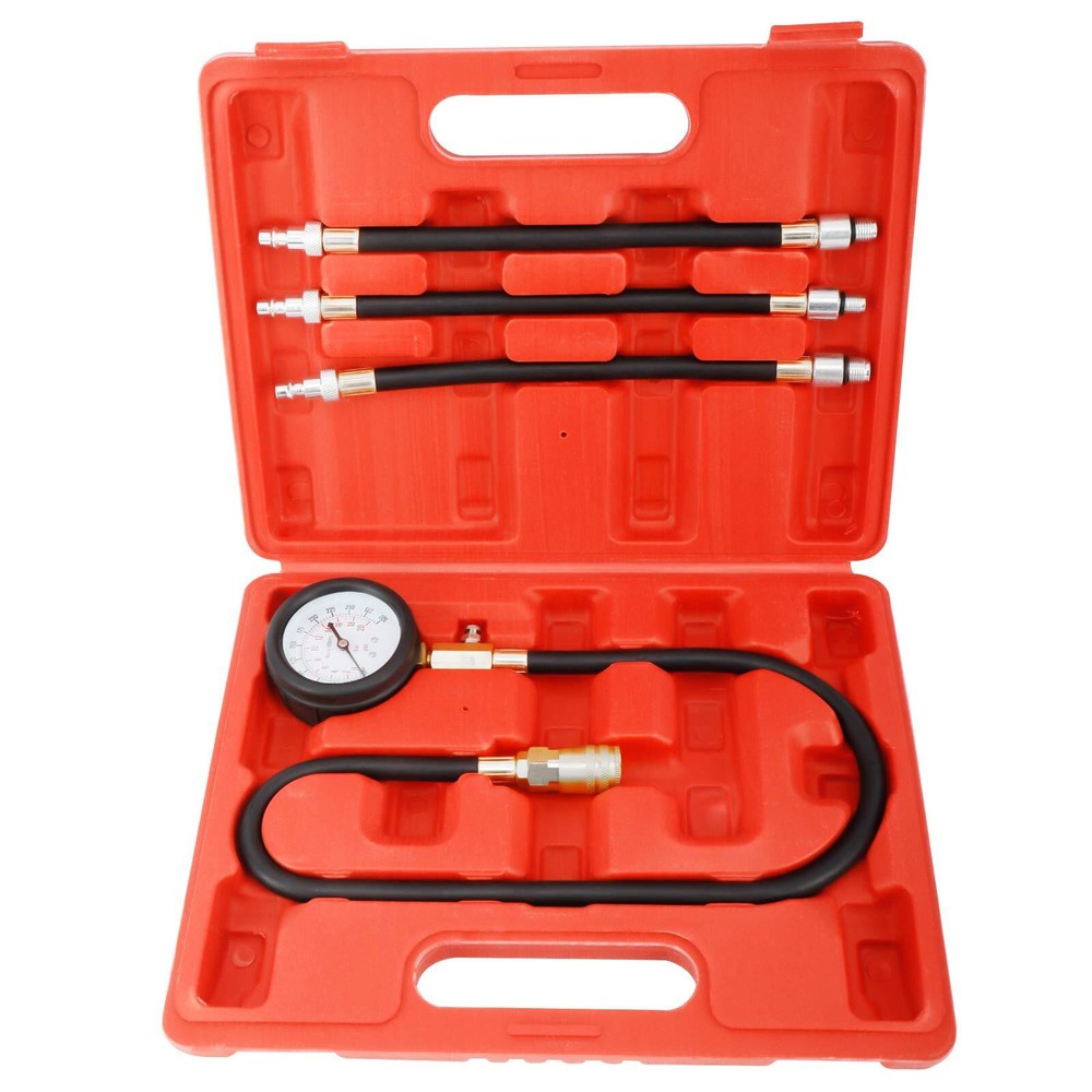 Engine Cylinders Diagnostic Tester Compression Gauge Test Tool Set with 4 Hoses