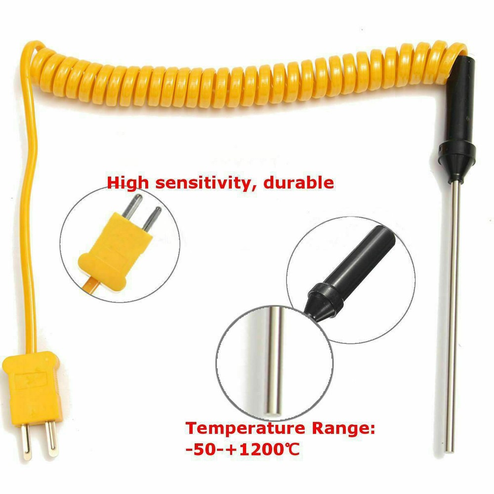 100/200/300mm K-Type Thermocouple Probe Sensor Temperature Controller -50-1200°C