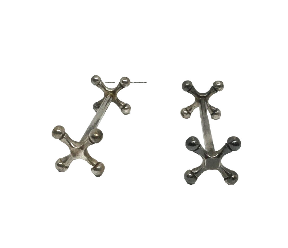 Metal Silverplate Vintage Cross End Knife Rest Set of 2