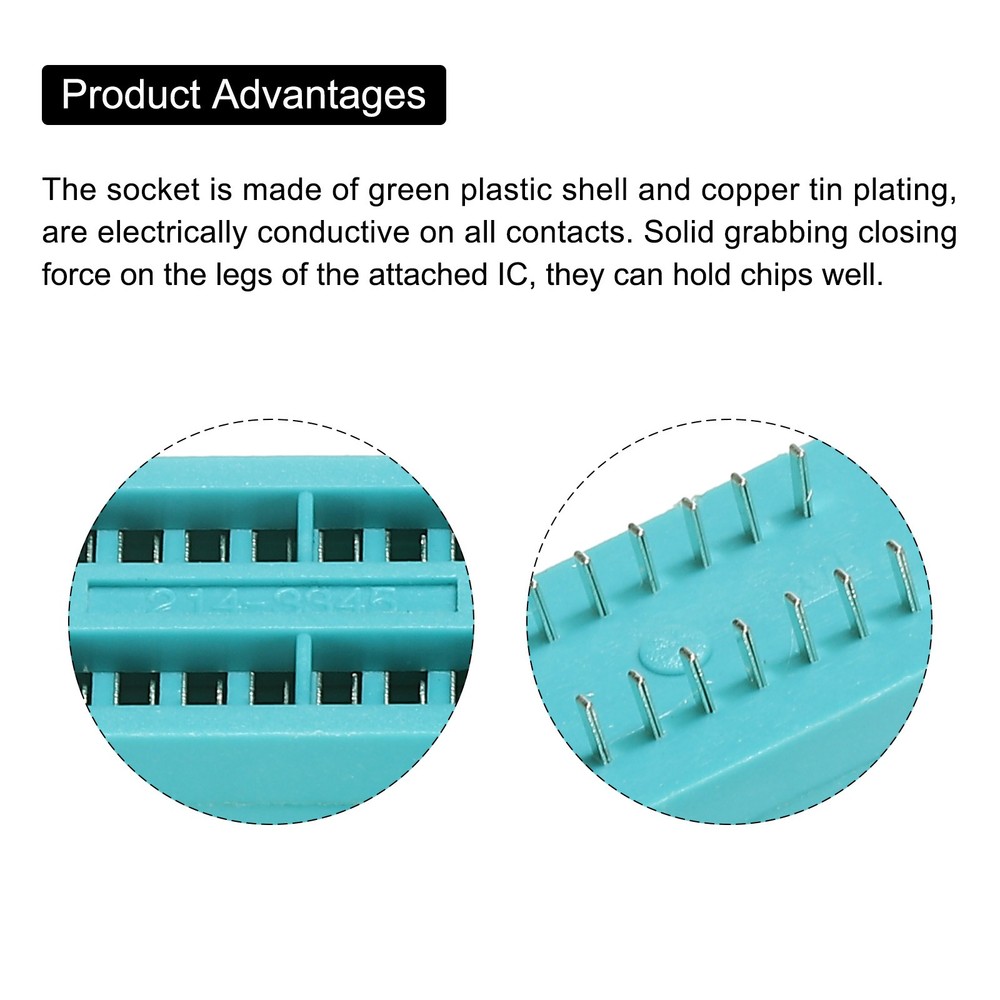 4Pcs Universal IC Test ZIF Socket 14 Pin 2.54mm Pitch
