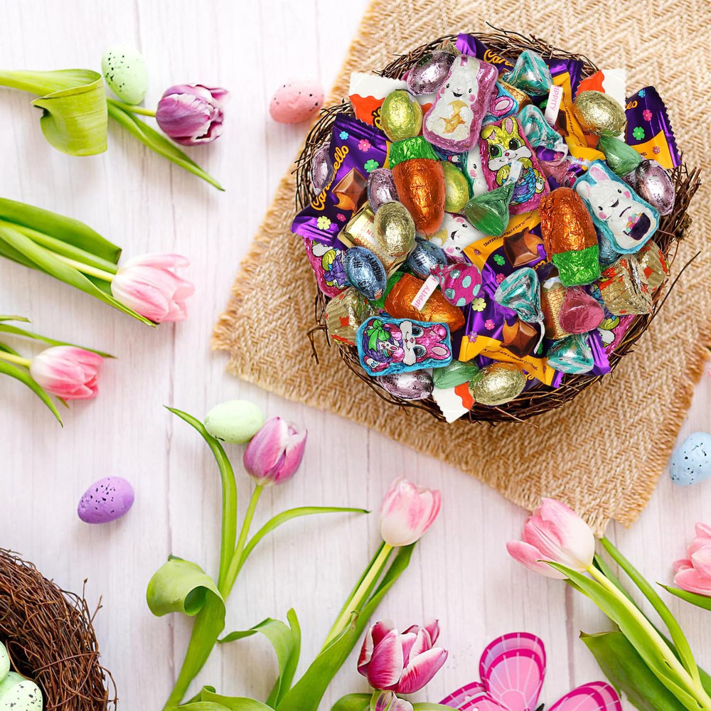 Bulk Easter Chocolate Candy Mix - 4 Pound Assorted Individually Wrapped Chocolat