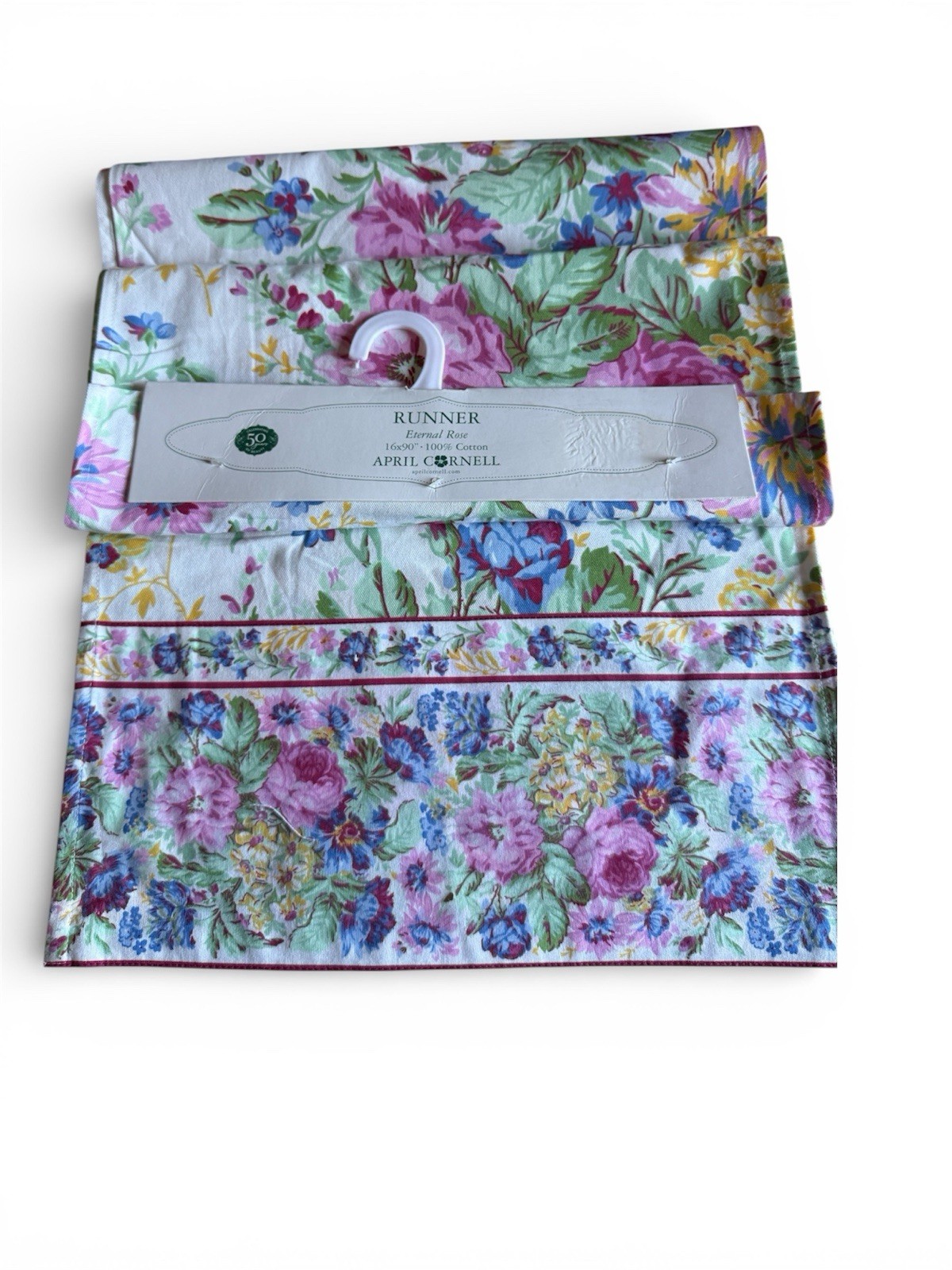 April Cornell Graceful Garden Eternal Rose Table Runner 100% Cotton 16x90 Spring