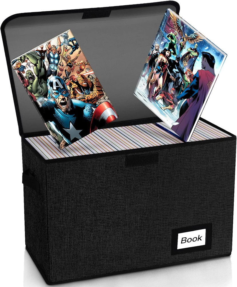 Heavy Duty Comic Book Storage Box - Collapsible Organizer for 180 Comics