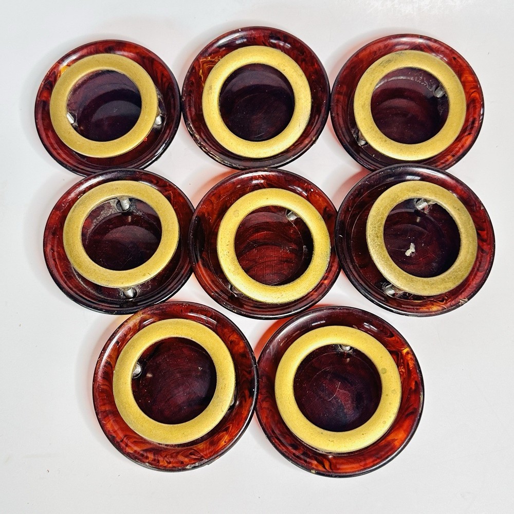 8 Vintage Bakelite Art Deco Butterscotch Cherry Red Swirl Knobs Drawer Pulls