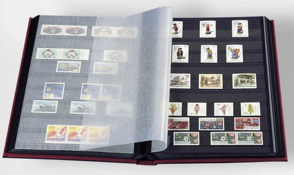 Stamp Stockbook GREEN Album Lighthouse 9x12 64 Black Pages Glassine Interleaves