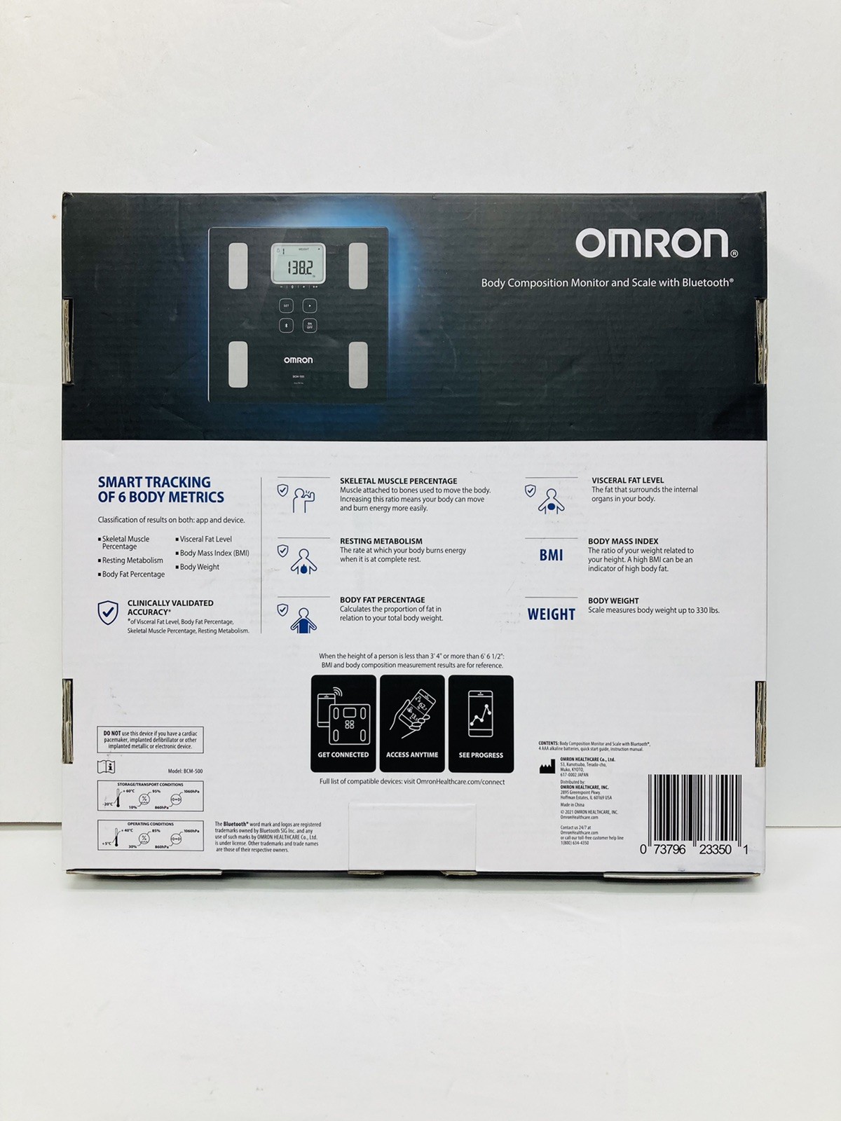 Omron BCM-500 Bluetooth Body Composition Monitor and Scale - Black