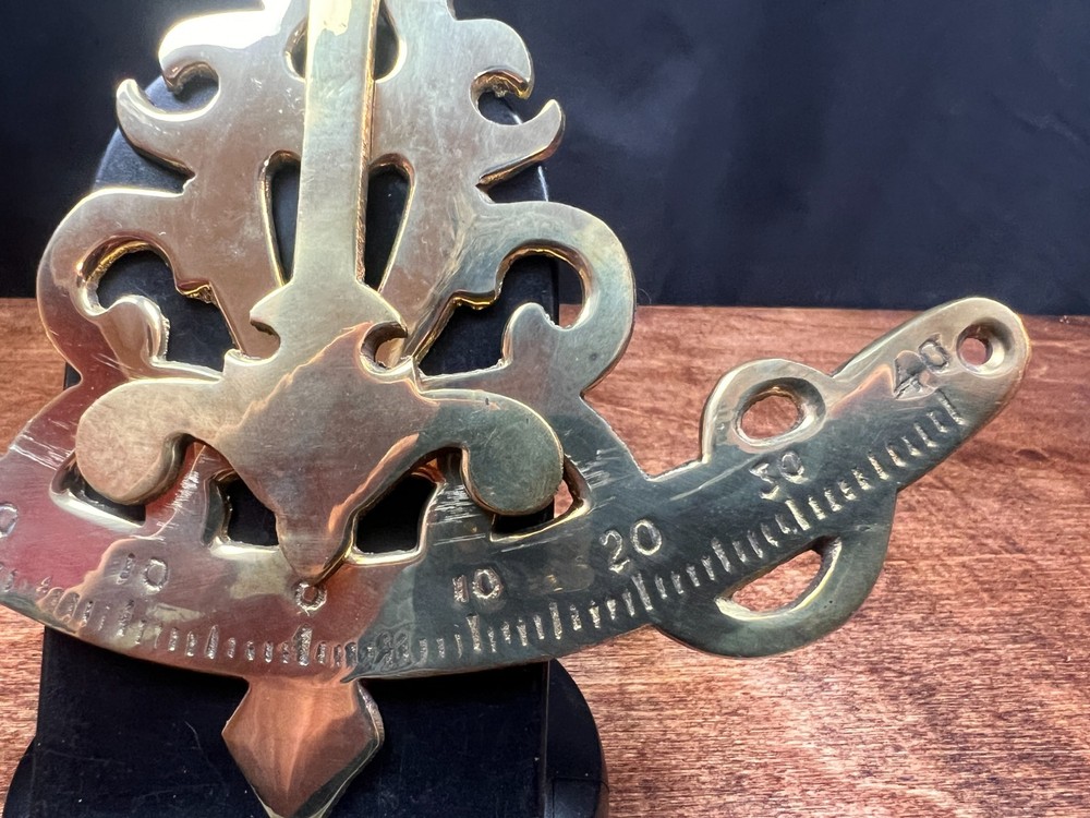 Vintage Mariners Solid Brass Nautical Clinometer 7"