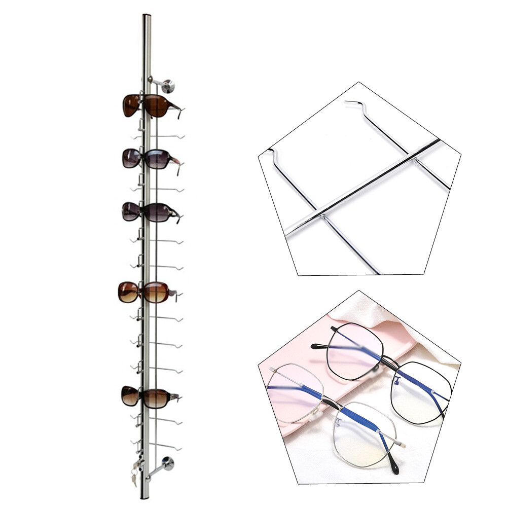 10Pcs 14 Frames Rack Sunglasses Display Eyewear Eyeglasses Holder Lockable