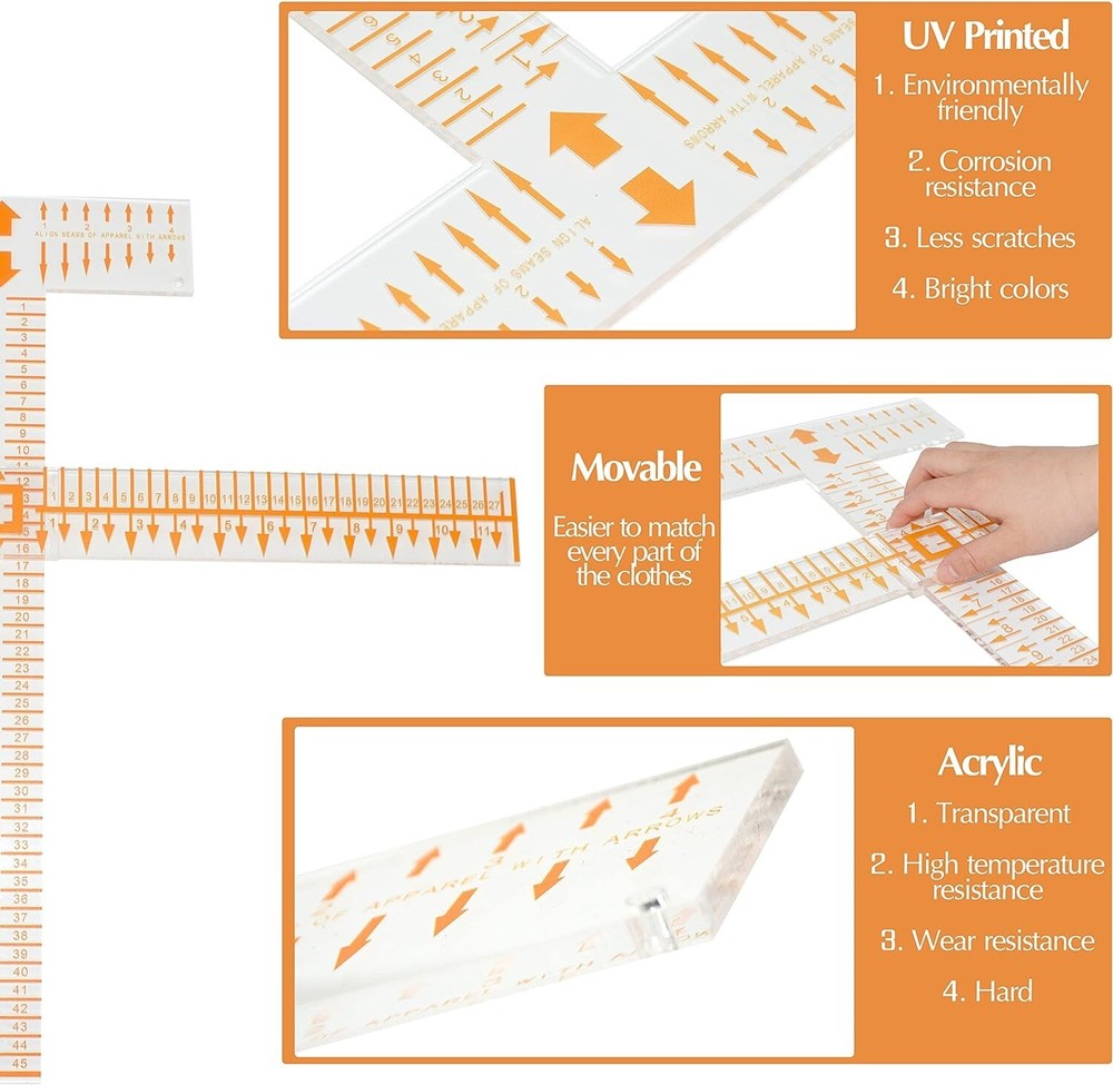 Versatile T-Shirt Alignment Tool for Cricut, Heat Press, and Vinyl Projects