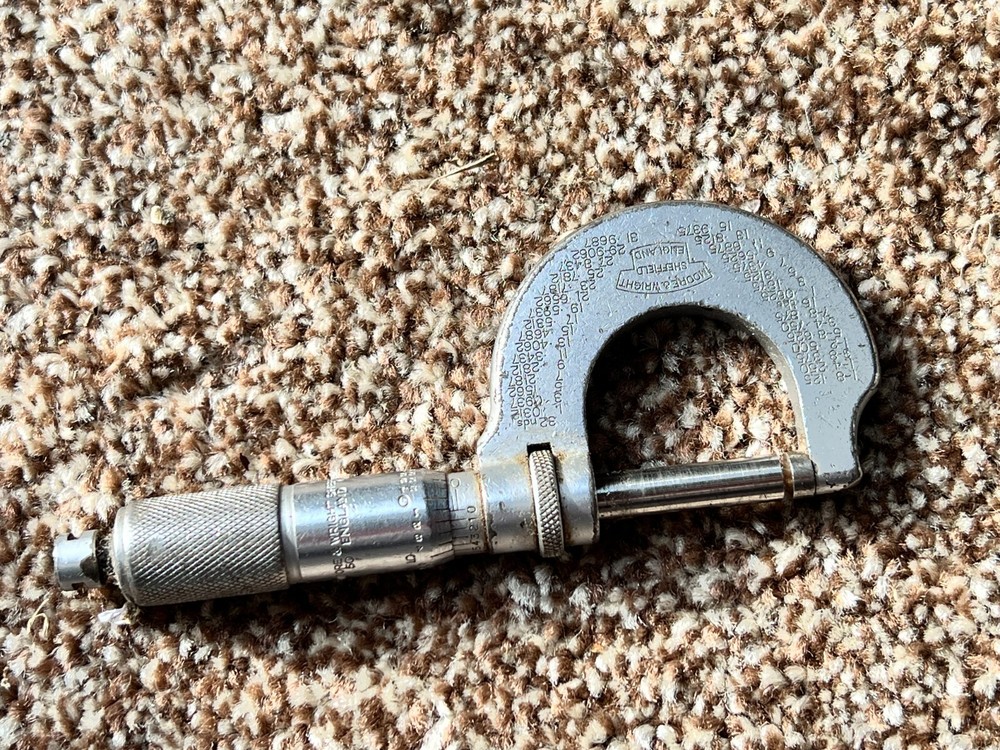 VINTAGE MOORE AND WRIGHT MICROMETER ENGINEERING TOOL METALWORKING DIY