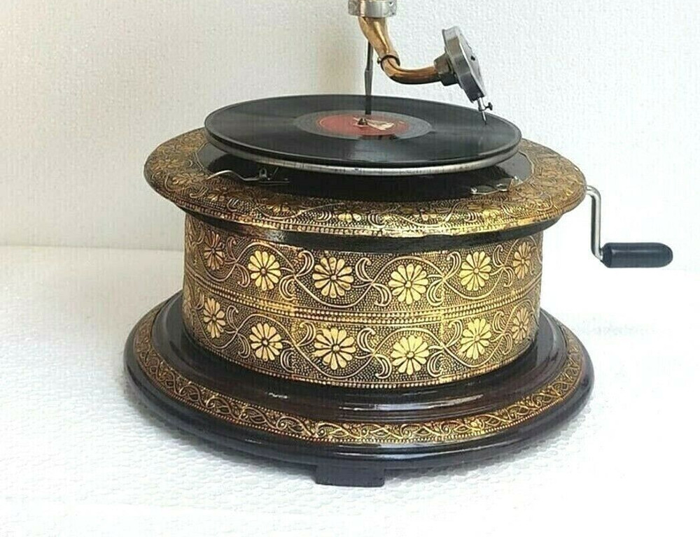 Antique HMV Gramophone Fully Functional working Phonograph, win-up record player