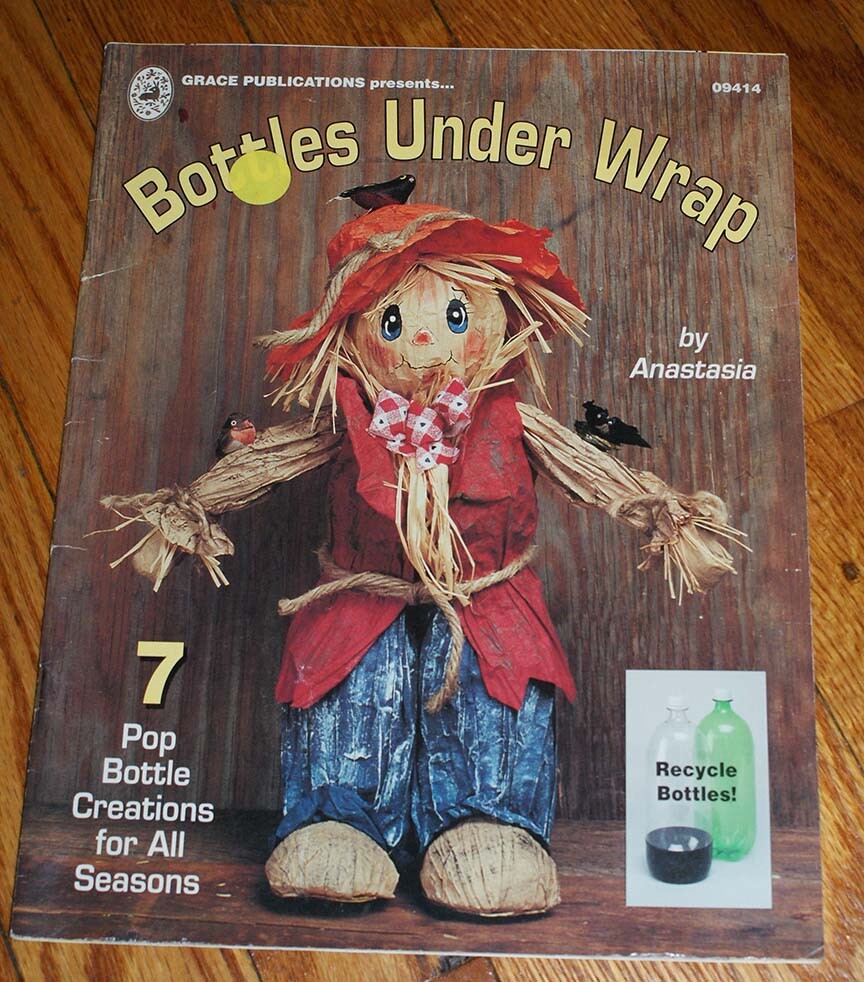 Bottles Under Wrap Craft Sculptures Book 7 Patterns Santa/Bear/Victorian/Ghost+