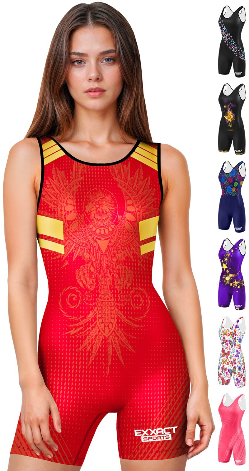 Exxact Sports Sublimated Women? Wrestling Singlet ( Adult )