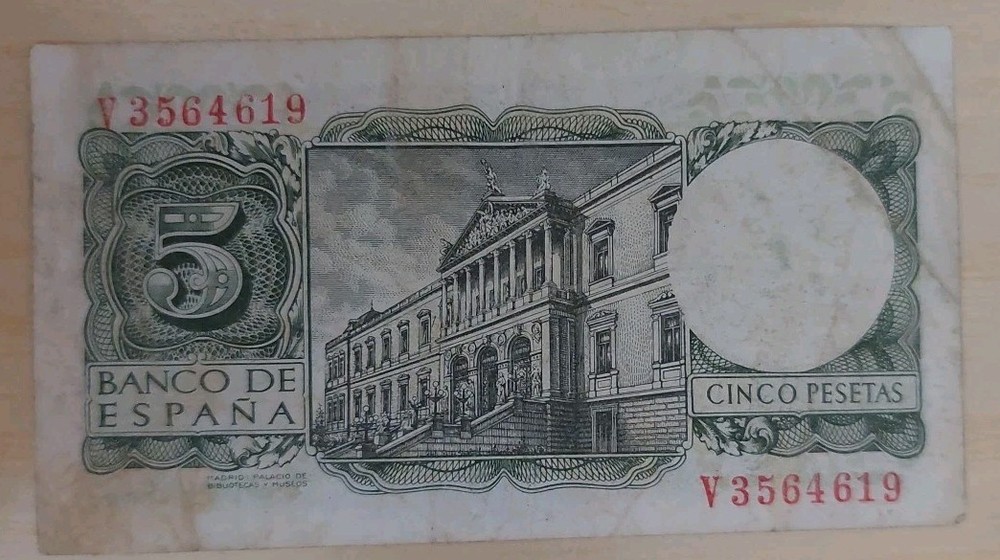 1954 Spain 5 Pesetas