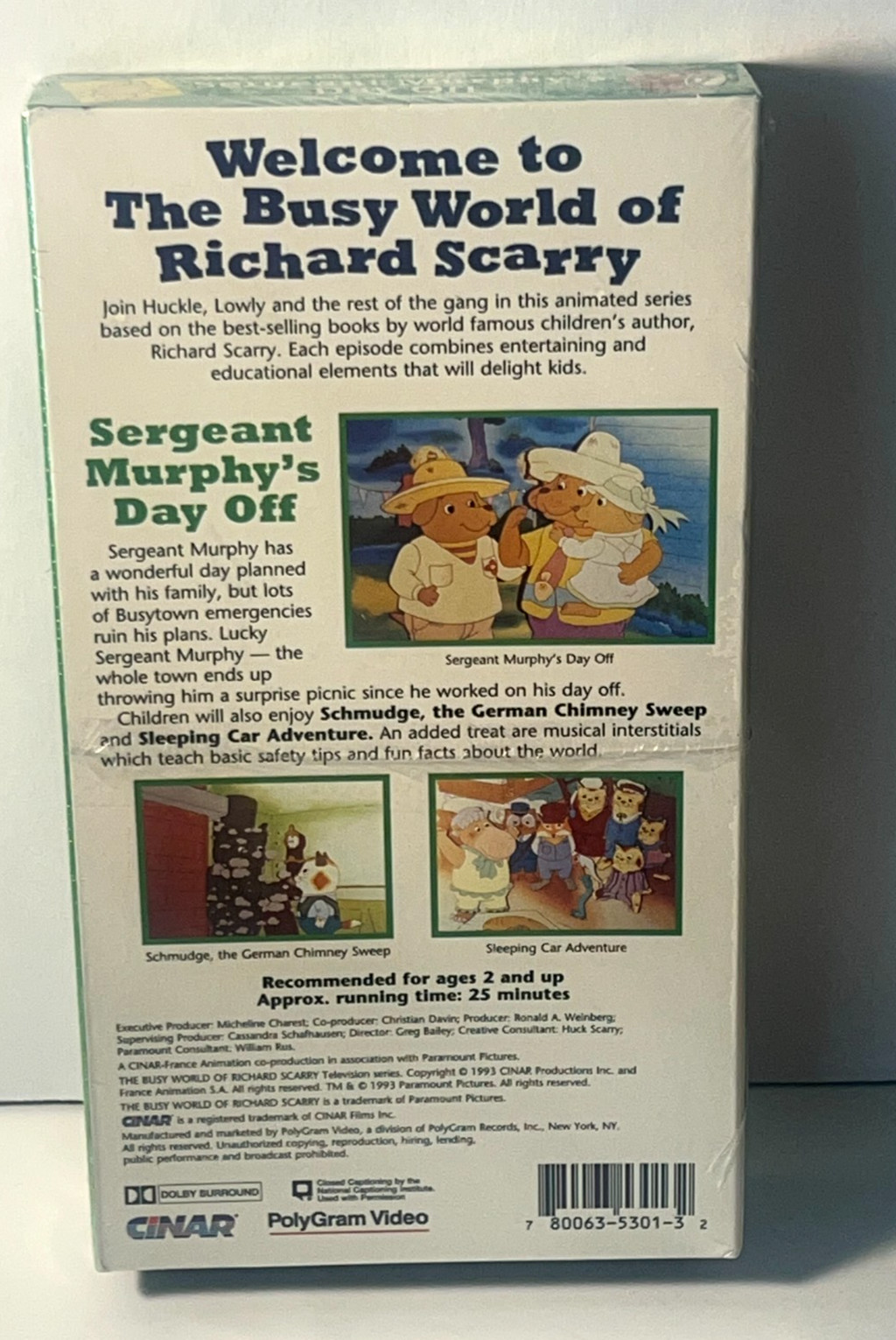 The Busy World of Richard Scarry Sergeant Murphys Day Off Vhs 1995 Rare New