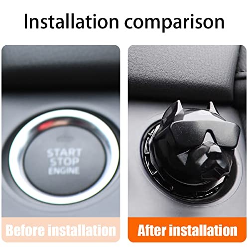 Car Push to Start Button Cover, Vehicle Interior Engine Ignition Switch Black