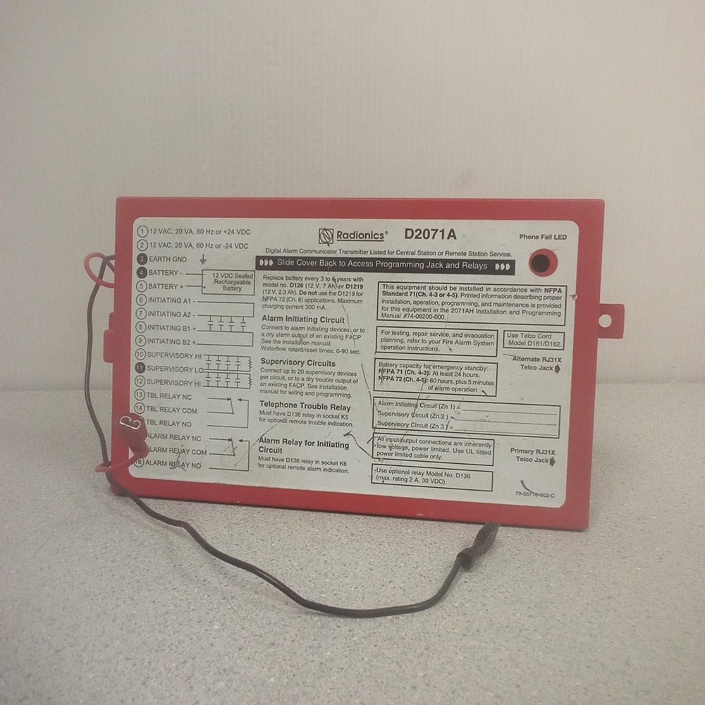 Radionics D2071A Digital Alarm Communication Transmitter