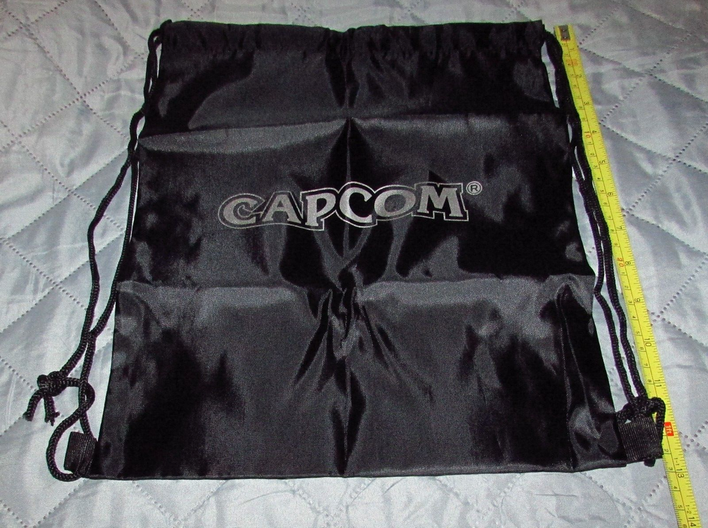 Official Capcom Black Drawstring Backpack Tote Carrying Bag Free Shipping