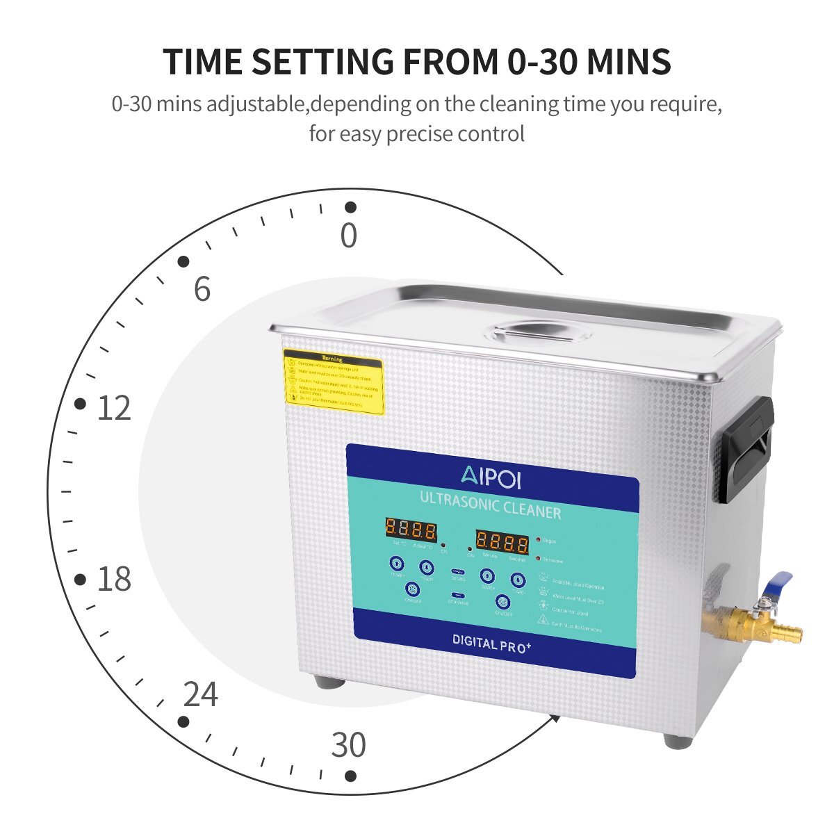Digital 6.5L Ultrasonic Cleaner Stainless Steel Ultra Sonic Bath Heater Timer US