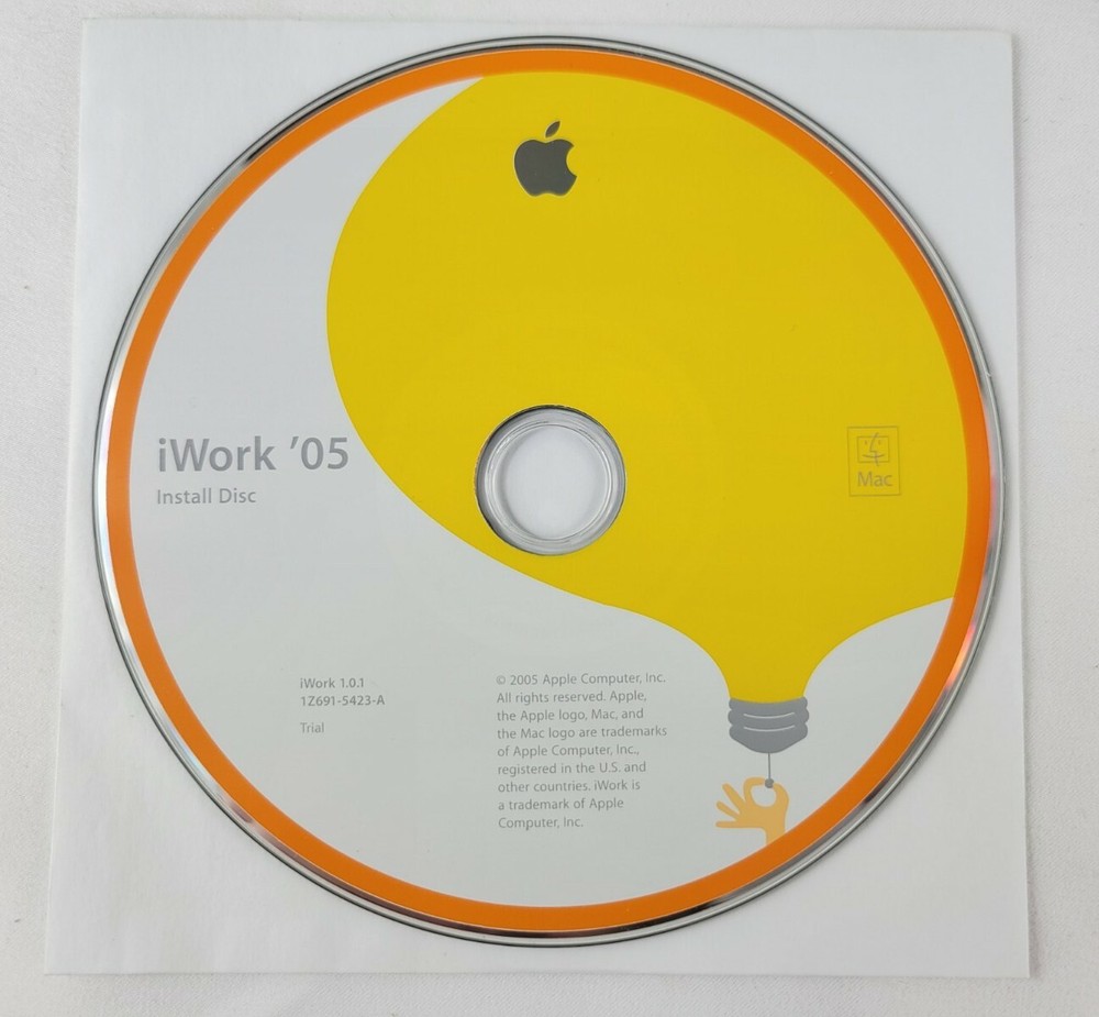 2005 iWork 05 Mac Macintosh 1.0.1 Install Office Software Disc CD ONLY