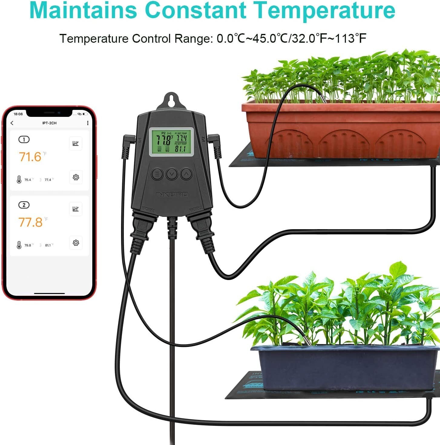 WiFi Reptile Thermostat Controller Heat Mat Temperature Control Seed Germination
