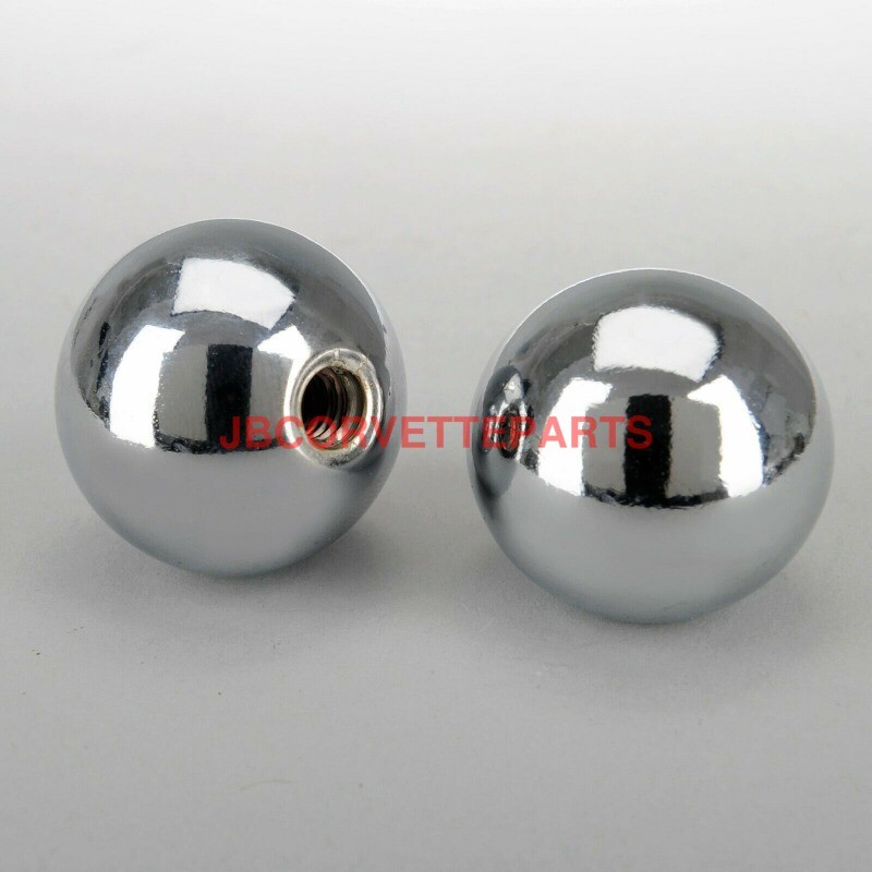 1964 thru 1967 Corvette Inner Door Knobs CHROME PAIR Replace GM 3846934