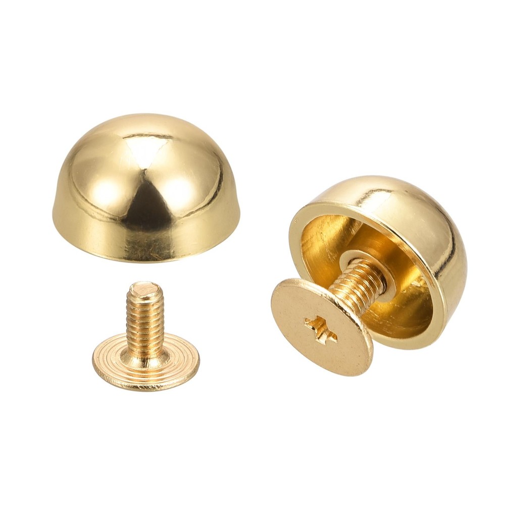12x7mm Screw Back Rivets Round Cable Head Leather Studs Gold 20 Sets