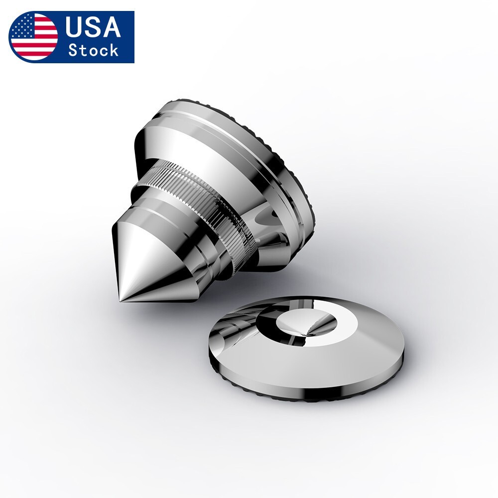 4Pcs Adjustable Stainless Steel HIFI Speaker Turntable Isolation Stand Feet Pad
