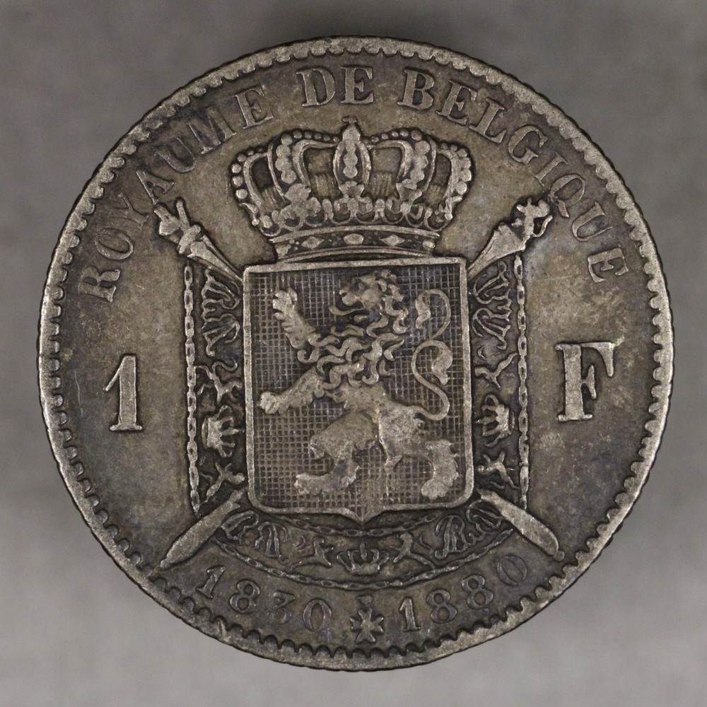 1880 Belgium Silver 1 Franc Independence