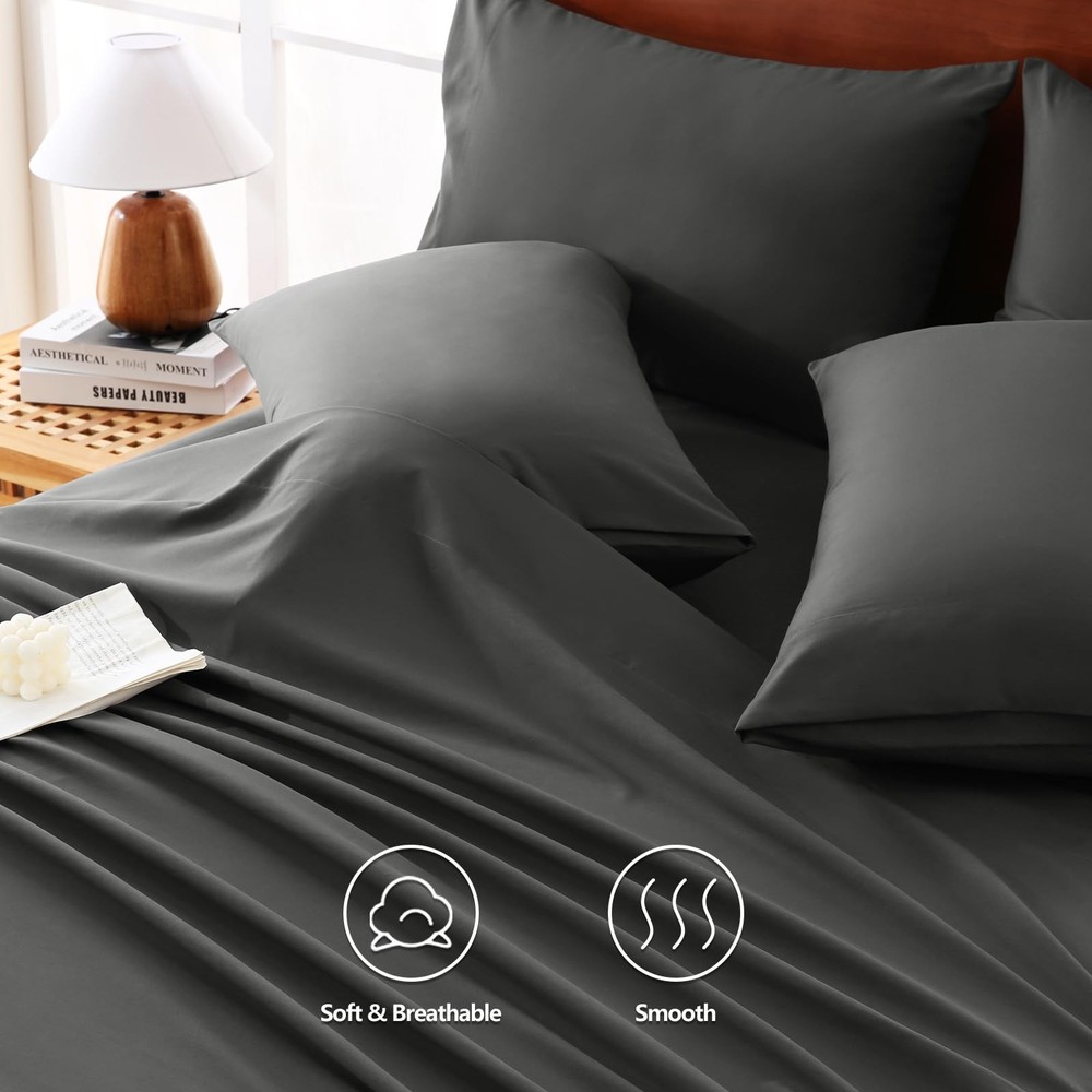 CozyLux Extra Deep Pocket Queen Sheet Set - 6 Piece Sheets Queen Size Bed Set -