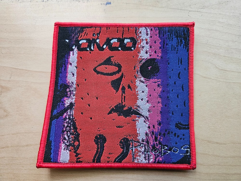 VOIVOD, PHOBOS, SEW ON RED BORDER WOVEN PATCH