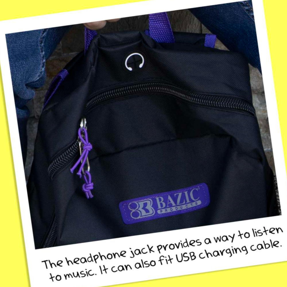 17" Bungee Backpack, Double Zipper, Durable, Assorted Colors