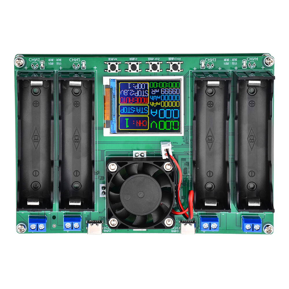 18650 Battery Capacity Resistance Detector Automatic Charging Discharging 4 CH