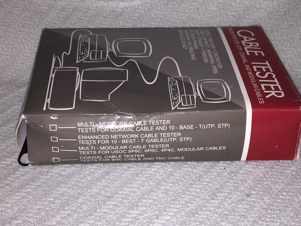 ENHANCED NETWORK CABLE TESTER NETWORK CABLE TERMINATOR MODEL #251452 IN ORIG BOX