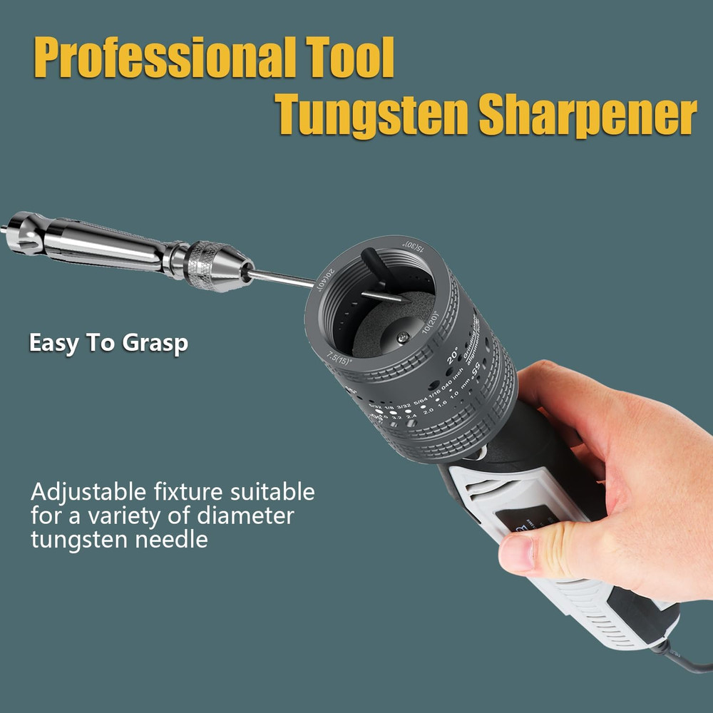 Tungsten Sharpener Grinder for Tig Welding, 6 Sizes 8 Angles Tungsten Electrode