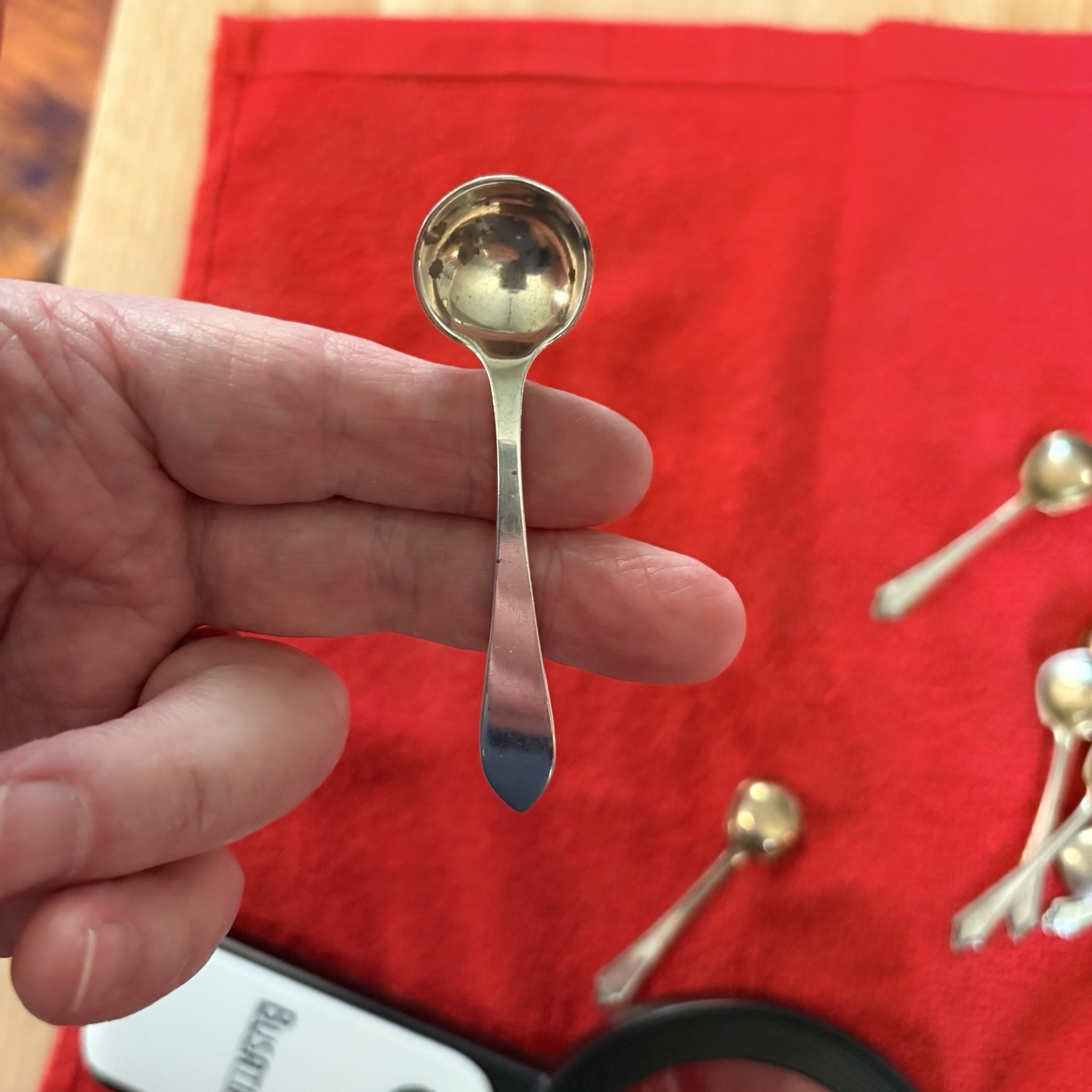 Sterling Silver Master Salt Spoon. Dominick & Haff. ‘Pointed Antique. 3". Nice.