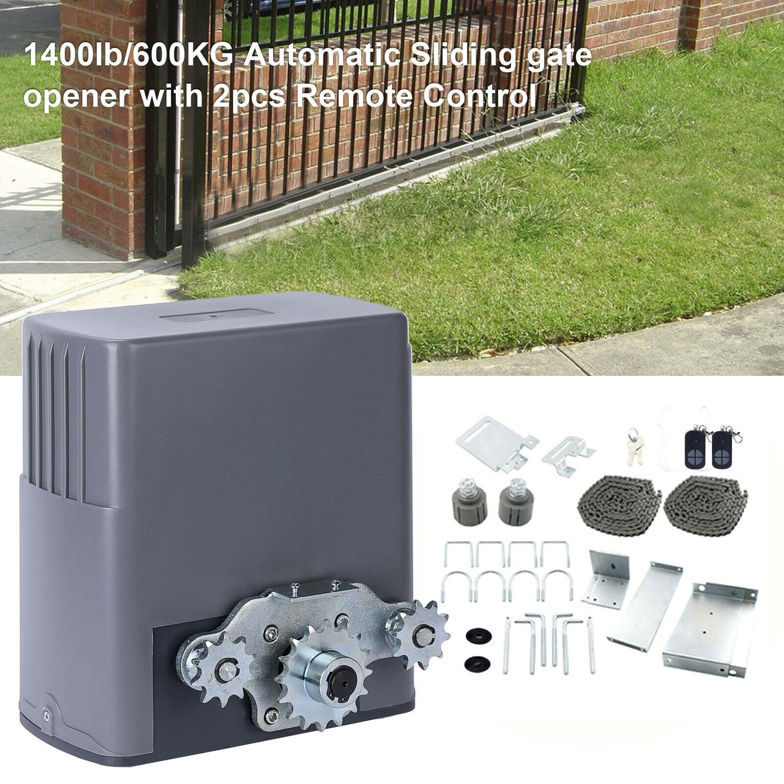 Automatic Gate Opener Operator w/ Remote Control Electric Premium Motor 1400Lb