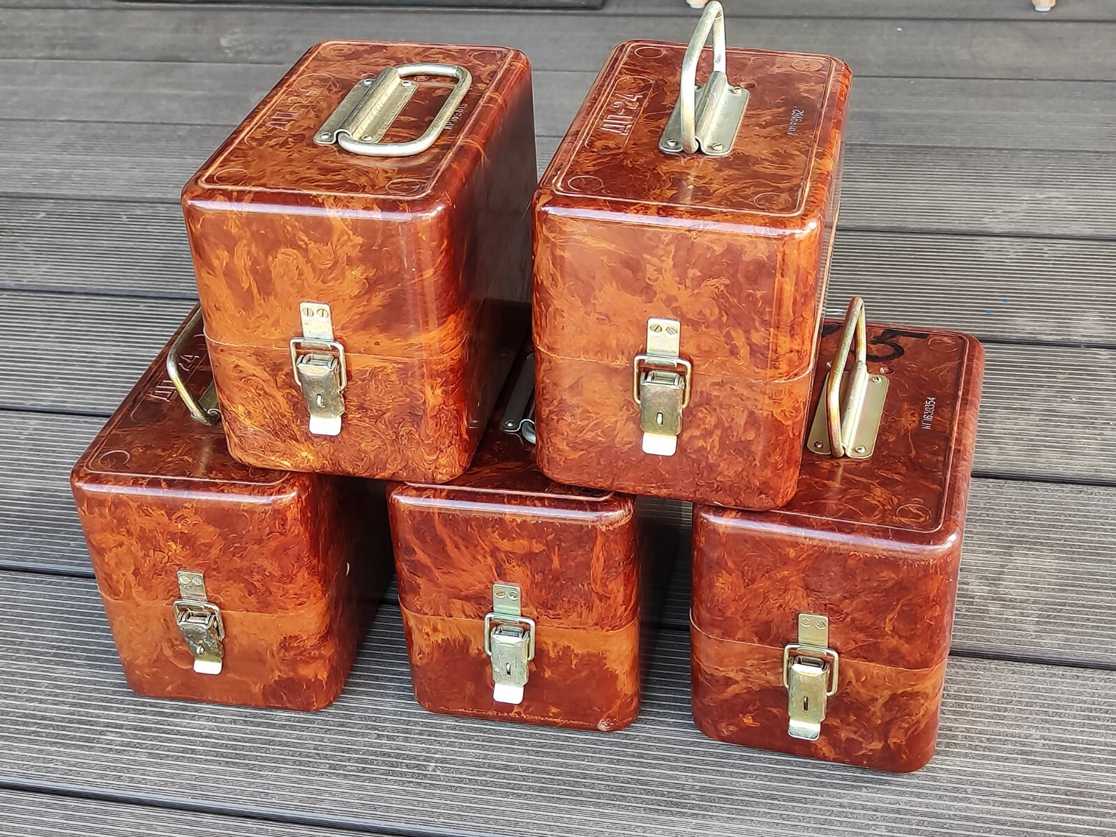 2 pcs Soviet Bakelite Box.USSR Bakelite Ammo Box Vintage Military USSR Bakelite