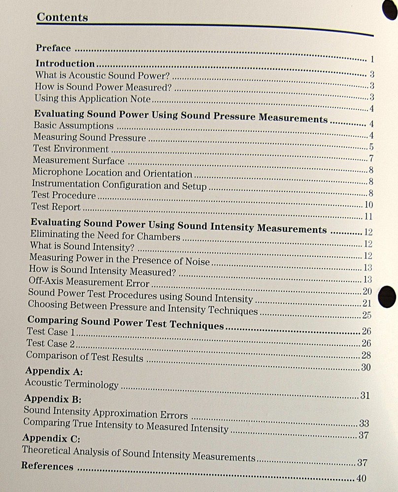 Sound Power Measurements Hewlett Packard Application Note 1230