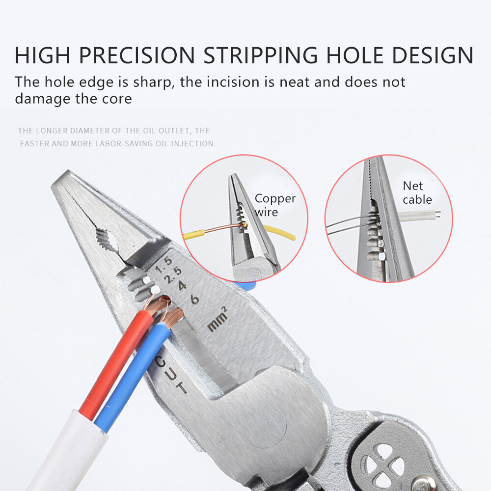 Wire Strippers with Electricity Measurement Function, 8in1 Wire Stripping Pliers