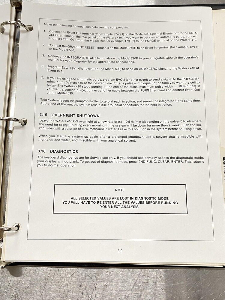 Millipore Waters 410 Differential Refractometer - Users Guide / Manual