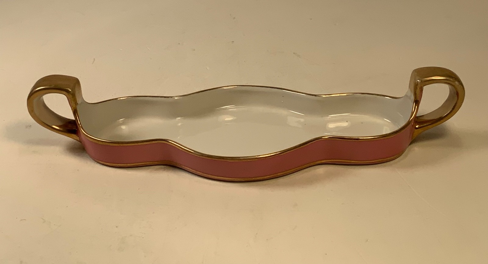 RARE Antique Noritake "M" Morimura Hand Painted Pink & Gold Comdiment Set & Tray