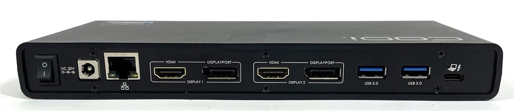 Codi A01200 USB-C Dual 4K Universal DisplayLink Docking Station w AC Adapter